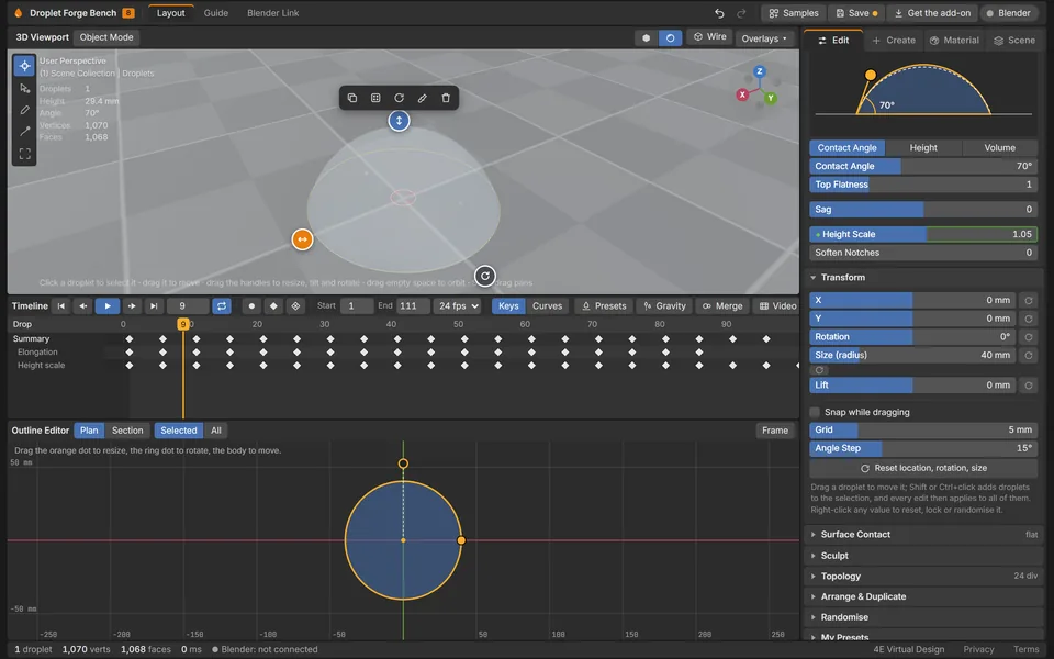 The bench timeline with animation presets